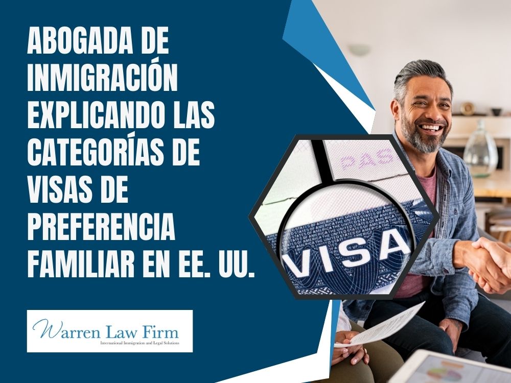 Family Preference Visas & Immediate Relative Visas - Abogada de inmigración explicando las categorías de  visas de  preferencia  familiar en EE. UU. - Warren Law firm